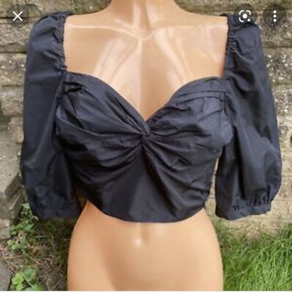 NWOT Zara set puff sleeves crop top with matching skirt - Picture 4 of 11